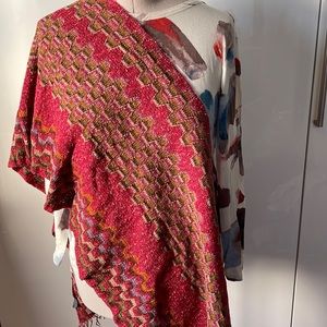 MISSONI Scarf in Red/Green/Orange & Purple One Size NWOT